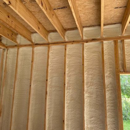 A room with a lot of foam on the walls and ceiling.