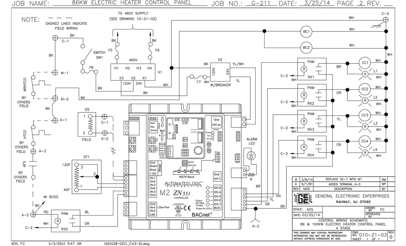 Schematic diagram of an electric motor control system, labeled with components and connections.