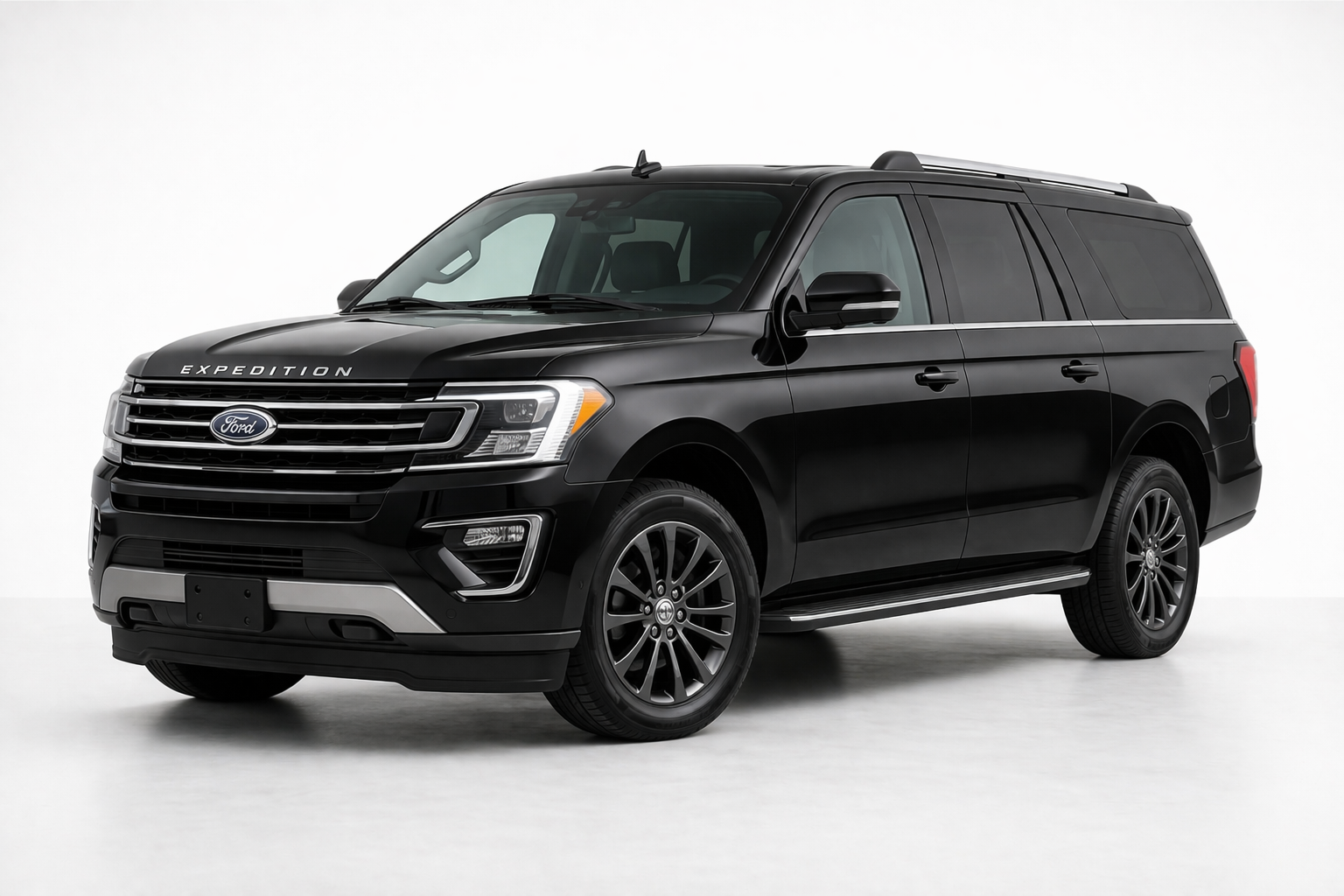 A black Ford Expedition SUV angled on a plain white background.