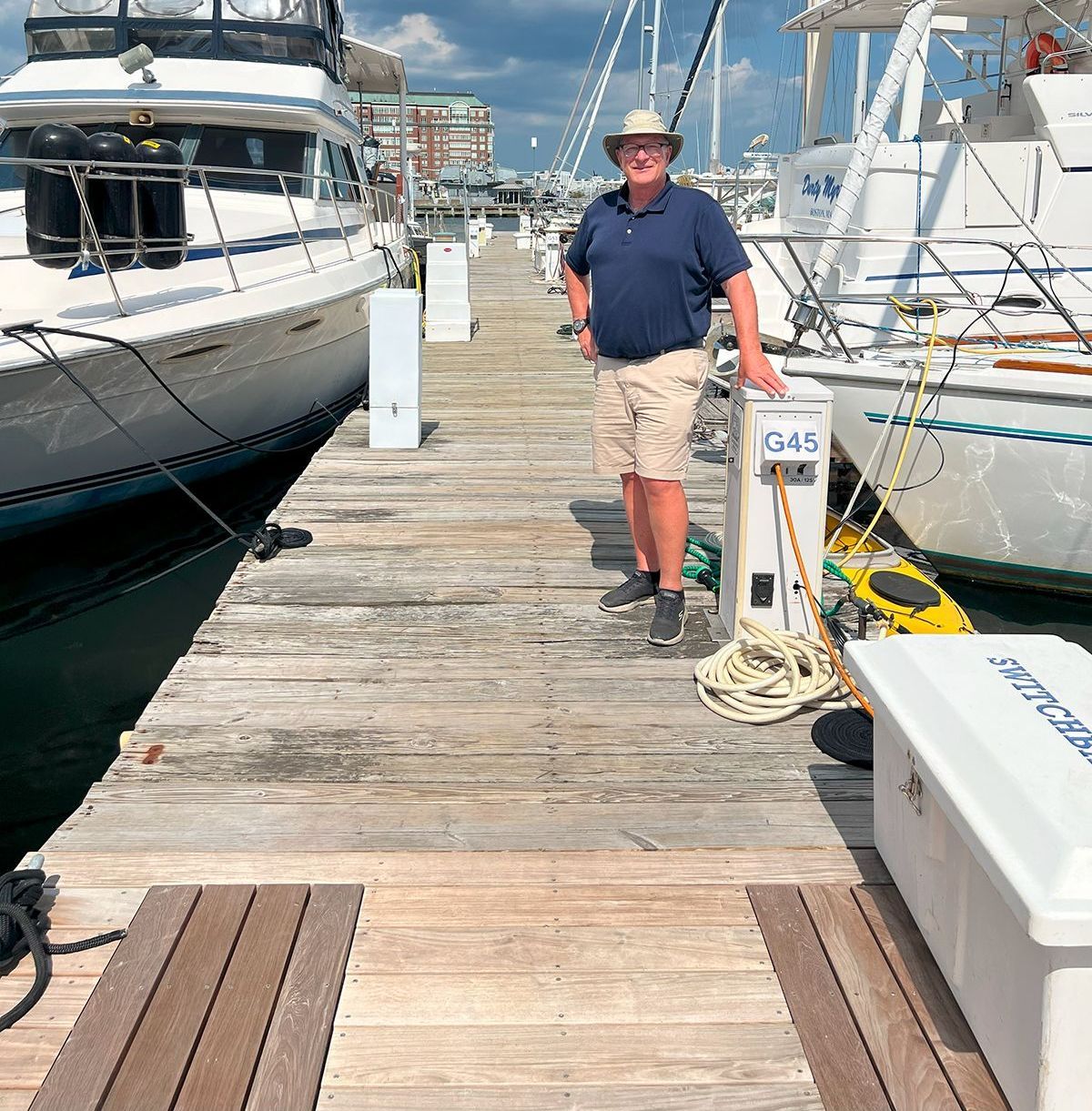 Newly installed dock and an older dock scheduled for replacement within the next six months.