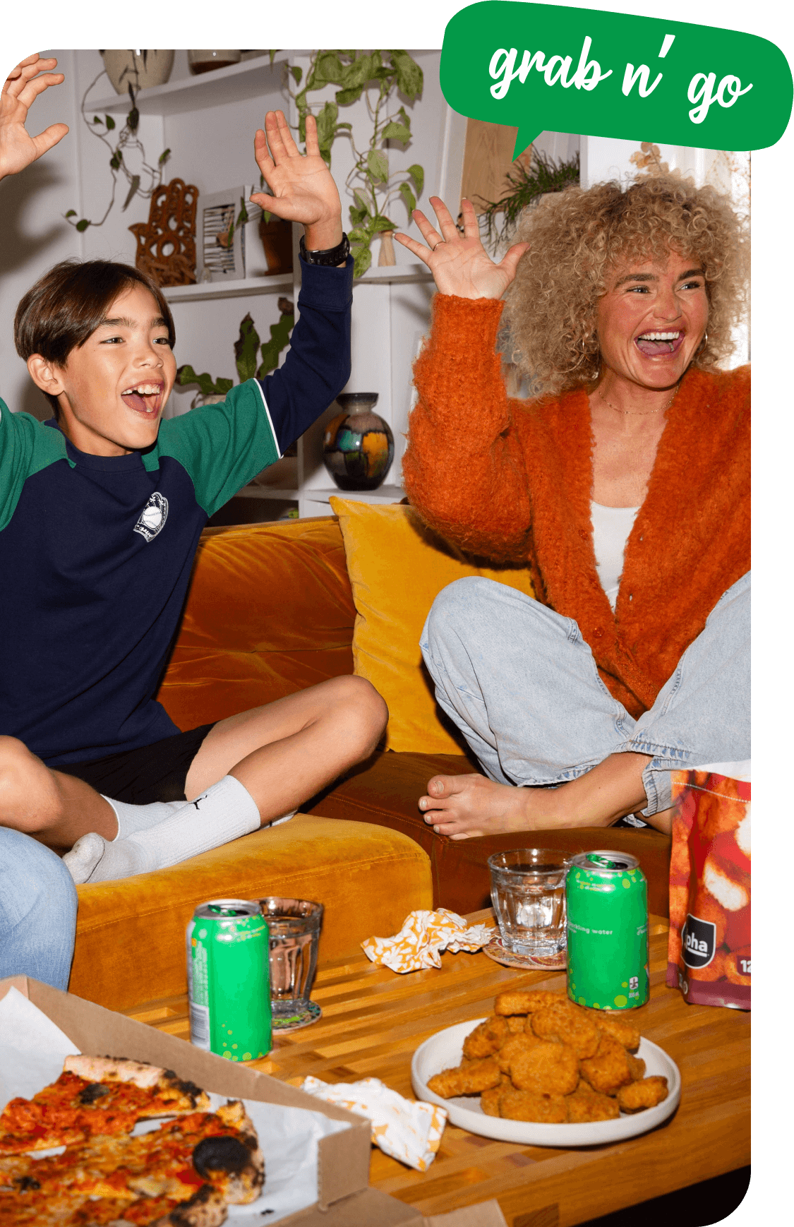 Family enjoying Sizzlin' Spicy Chik'n Nuggets