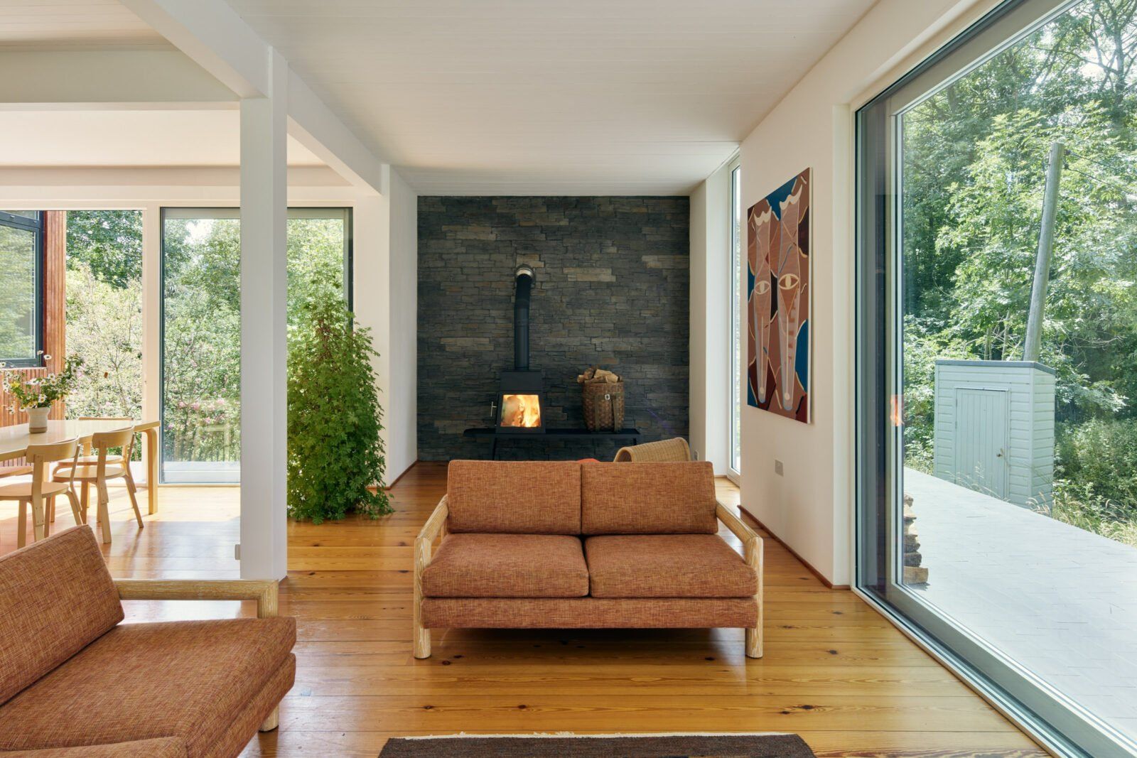 An interior view of a modern dwelling at Wheatley Eyot overlooking the Thames