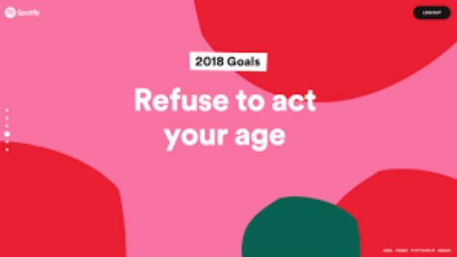 A Spotify add from 2018 using bold and flashy colors.
