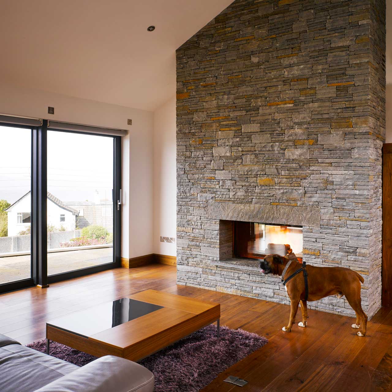Fireplace of the Galtee Lodge designed by Dublin Design Studio
