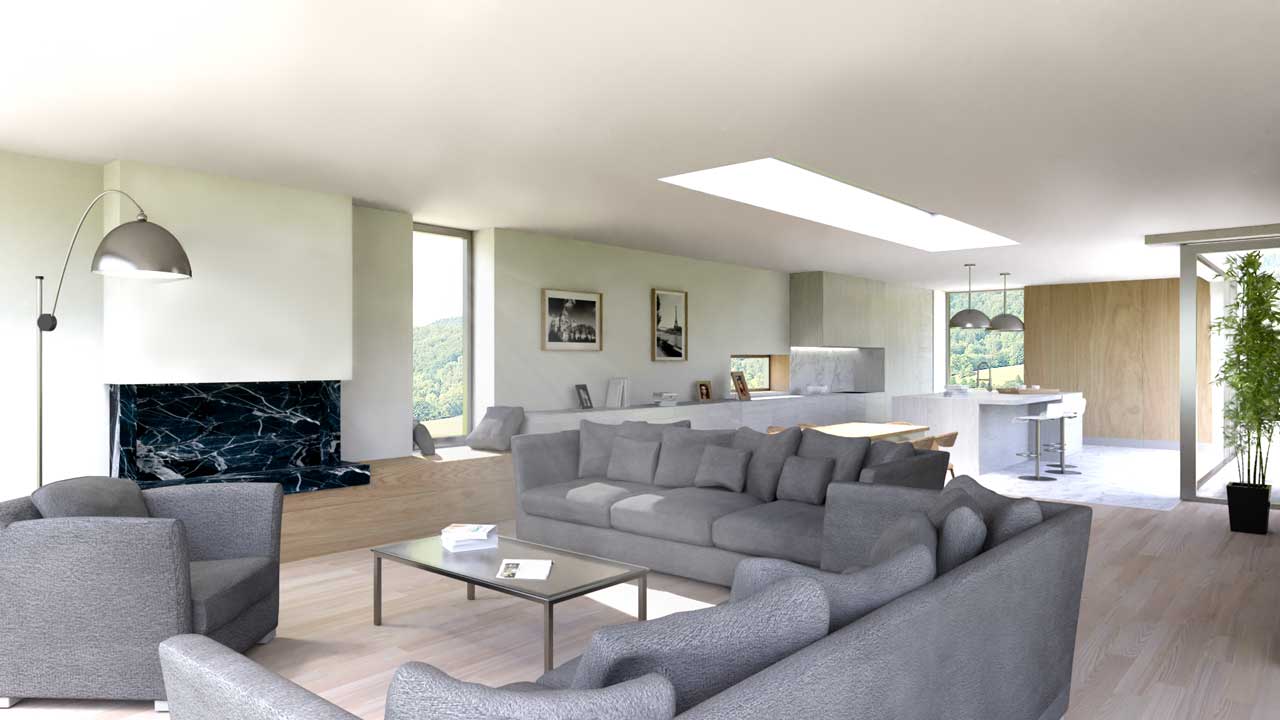 Interior living room of a new build project by Dublin Design Studio