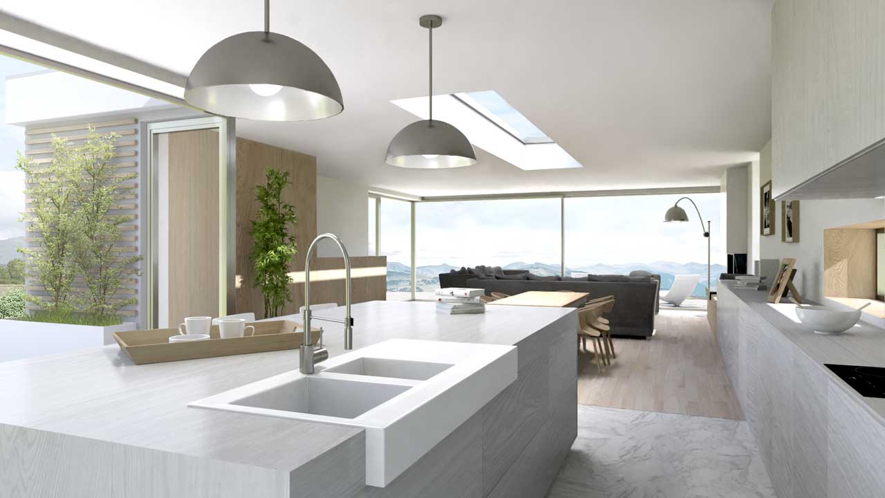 Kitchen of the new build project in Howth by Dublin Design Studio