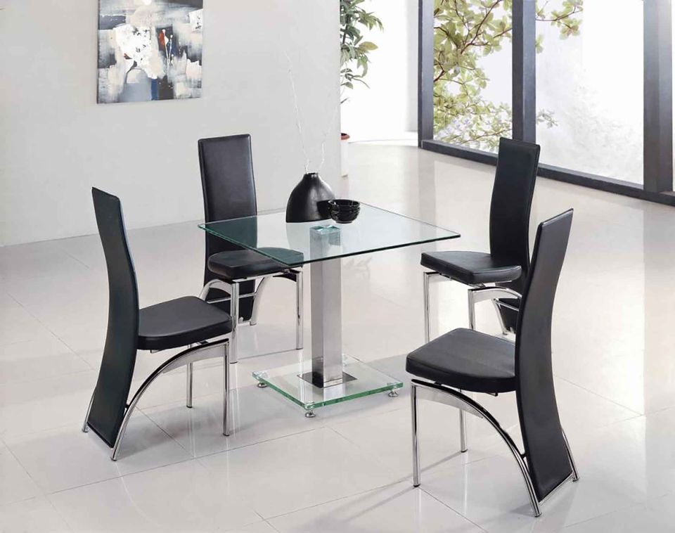A modern designed living room table and chairs