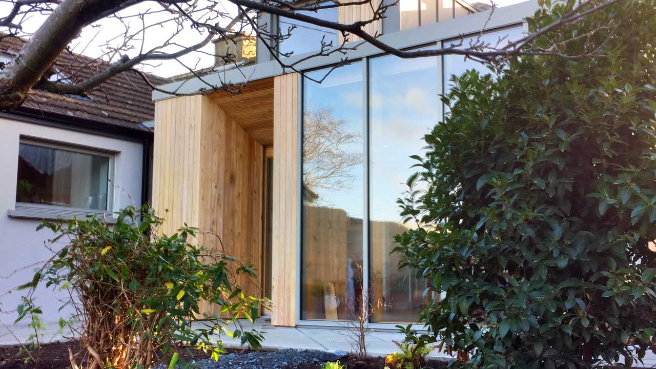 Outside garden of the refurbishment project in Dalkey designed by Dublin Design Studio