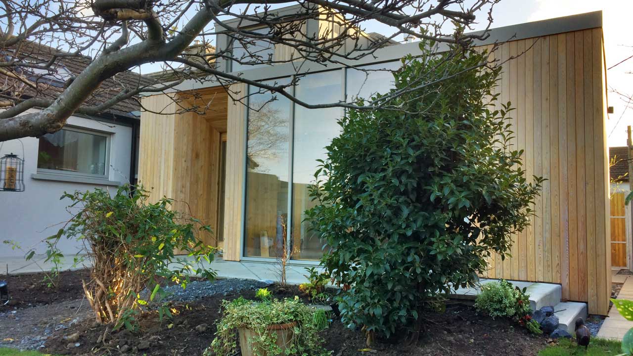 Outside garden of the refurbishment project in Dalkey designed by Dublin Design Studio