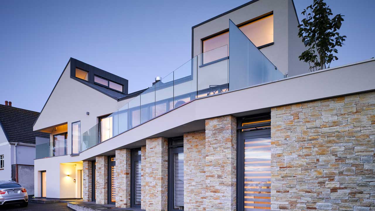 Exterior view of the Galtee Lodge designed by Dublin Design Studio