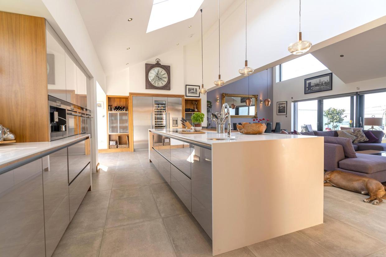 Generous open plan kitchen-living-dining room