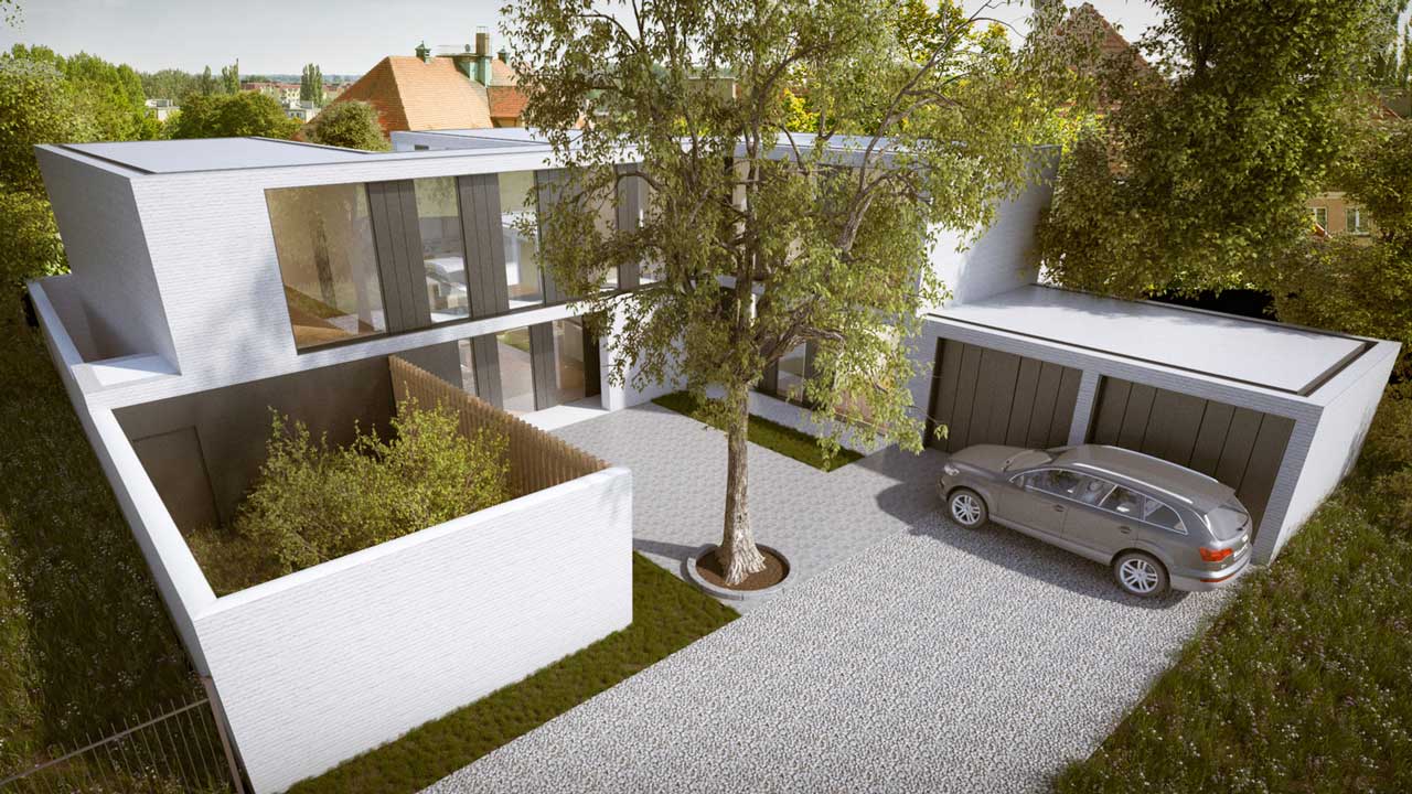 View from the sky of the exterior of the new dwelling designed by Dublin Design Studio