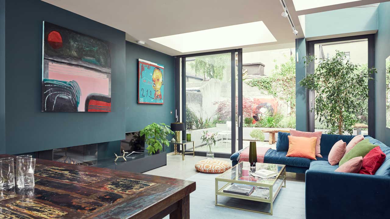 Colourful living room of the Portobello project by Dublin Design Studio