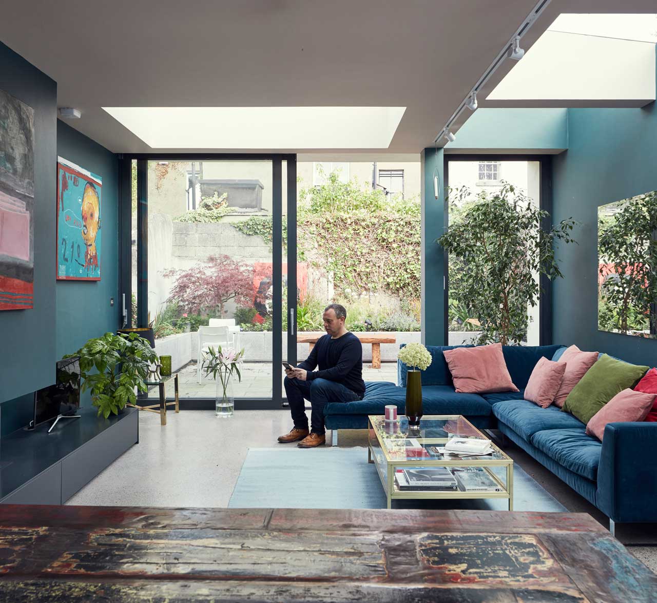 Colourful living room from the Portobello project by Dublin Design Studio