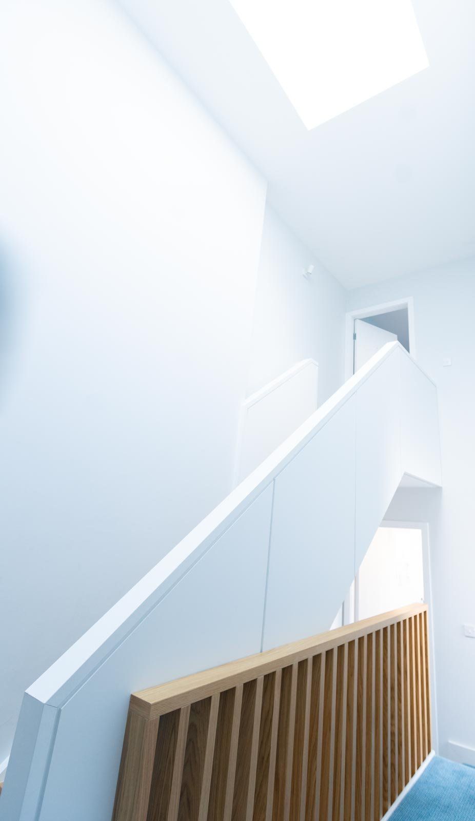 A bright and airy staircase in a Victorian refurbishment