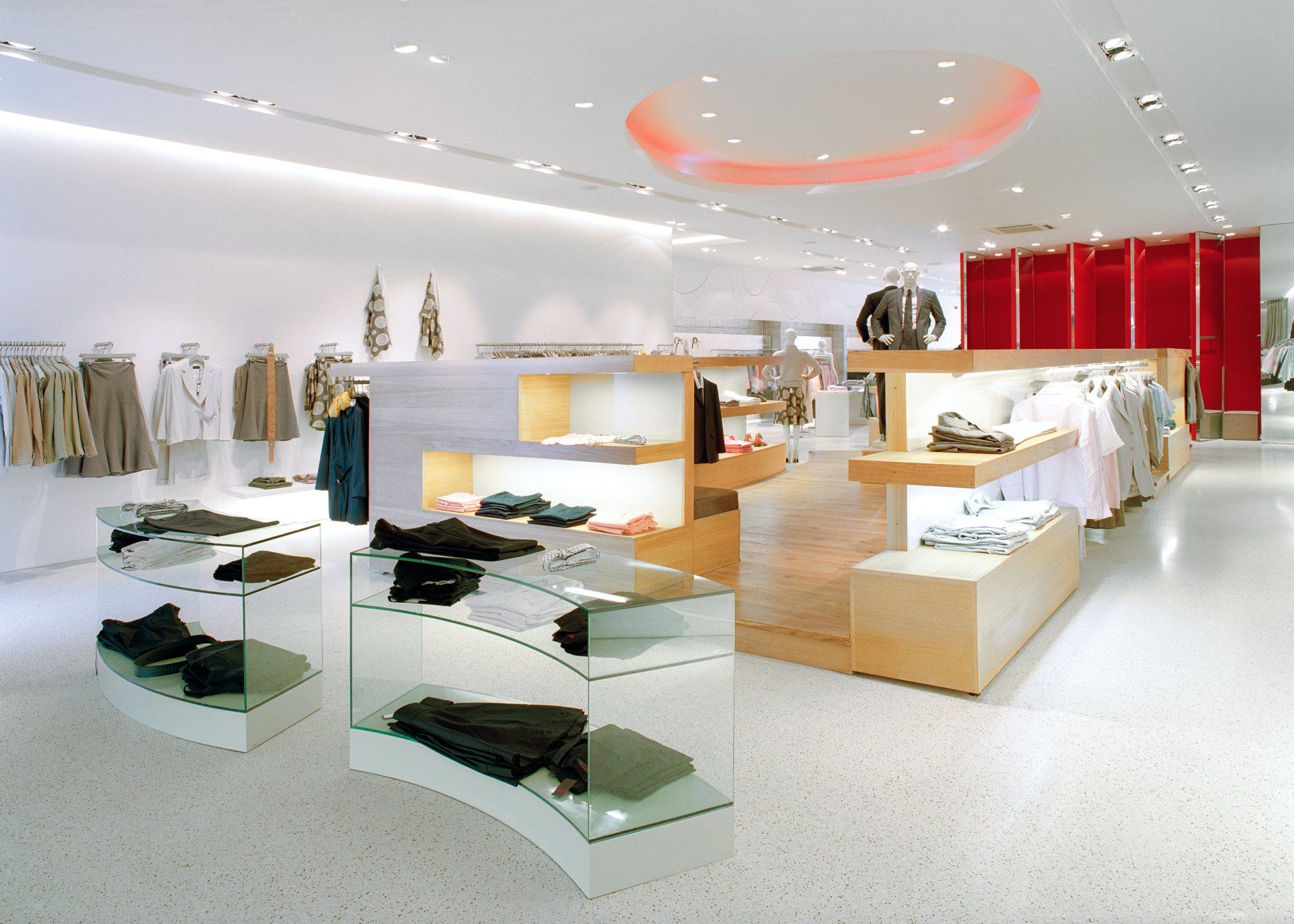 Interior of the 'Reiss' fashion store designed by 'Dublin Design Studio'