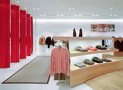 Interior of the Reiss fashion store desinged by Dublin Design Studio