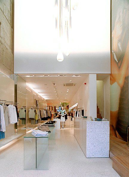 Interior of the Reiss fashion store desinged by Dublin Design Studio