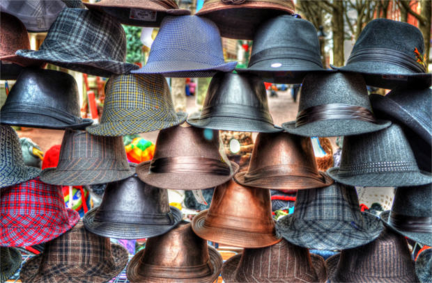 Display of different hats