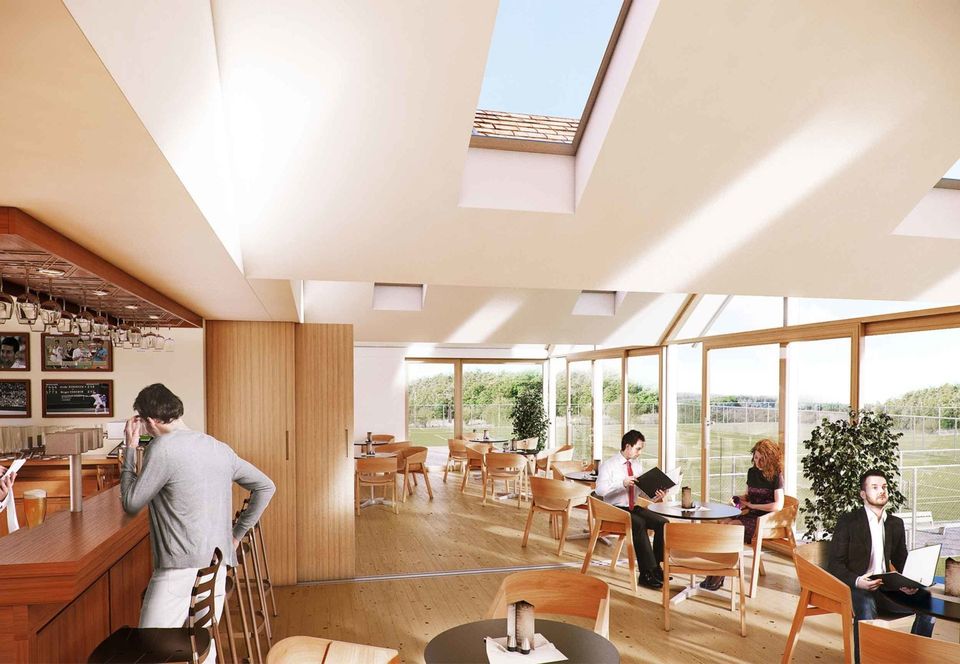 Interior restaurant of  the Lansdowne Tennis Club designed by Dublin Designed Studio