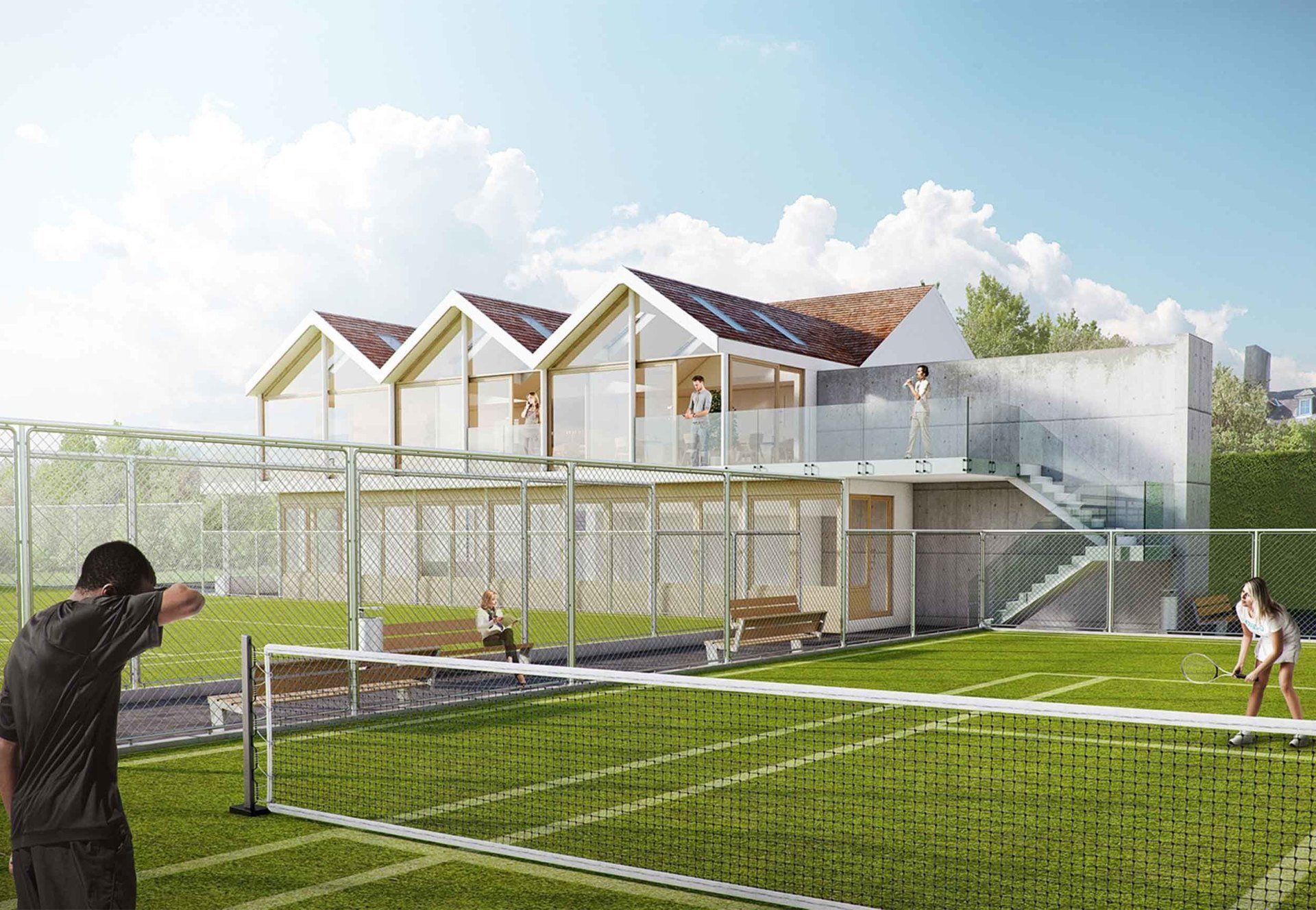 Tennis Court of the 'Lansdowne Tennis Club' designed by 'Dublin Design Studio'