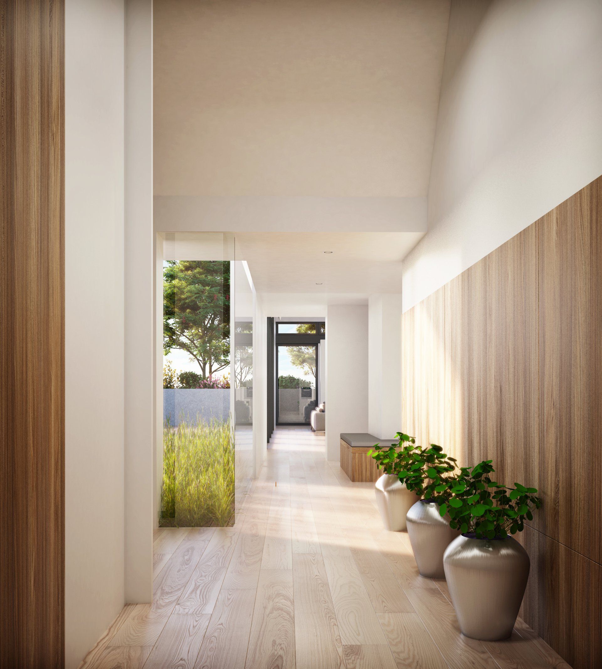 View inside the front door of Omeath House designed by Dublin design studio