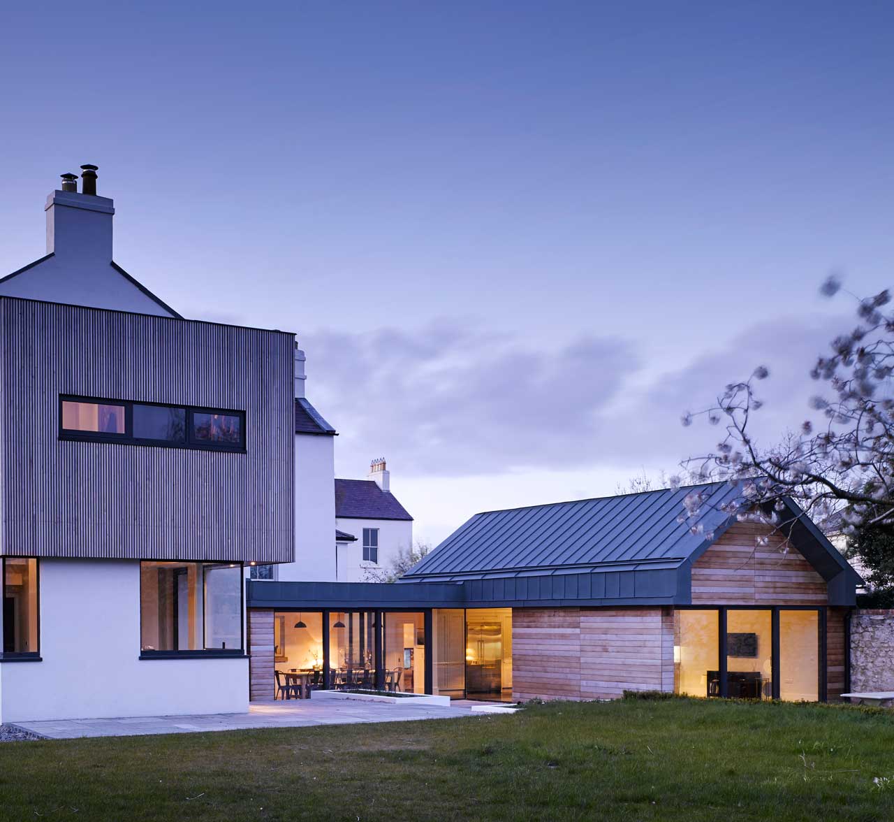 Contemporary house extension and restoration to a listen Georgian house