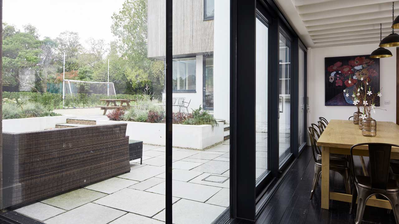 View of the outside patio from the dinning room
