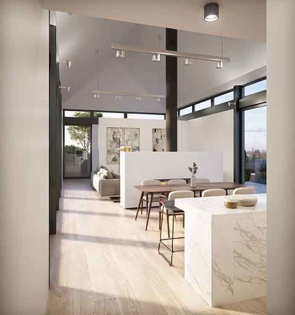 Interior projects of a contemporary family home designed by Dublin Design Studio and located in Carlingford Lough