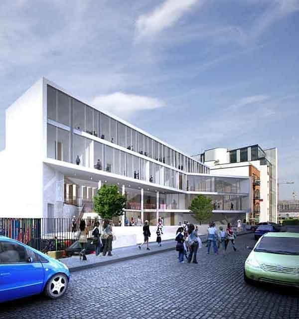 Construction of a new community centre in central Dublin designed by Dublin Design Studio