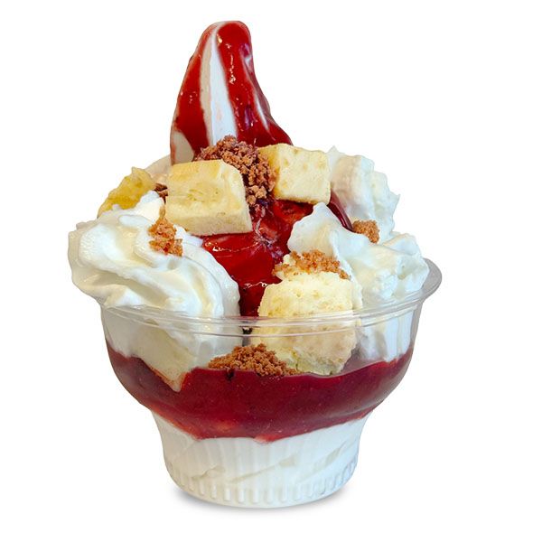 Strawberry cheesecake sundae