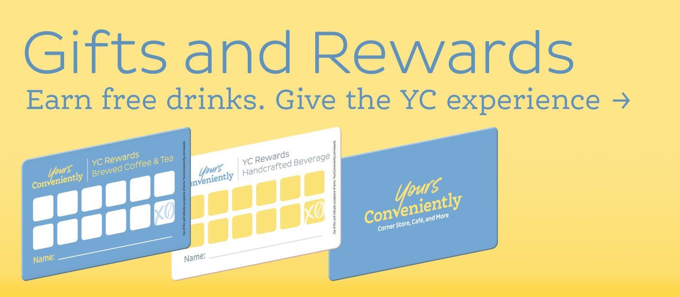 Gifts and Rewards: Earn free drinks. Give the YC experience