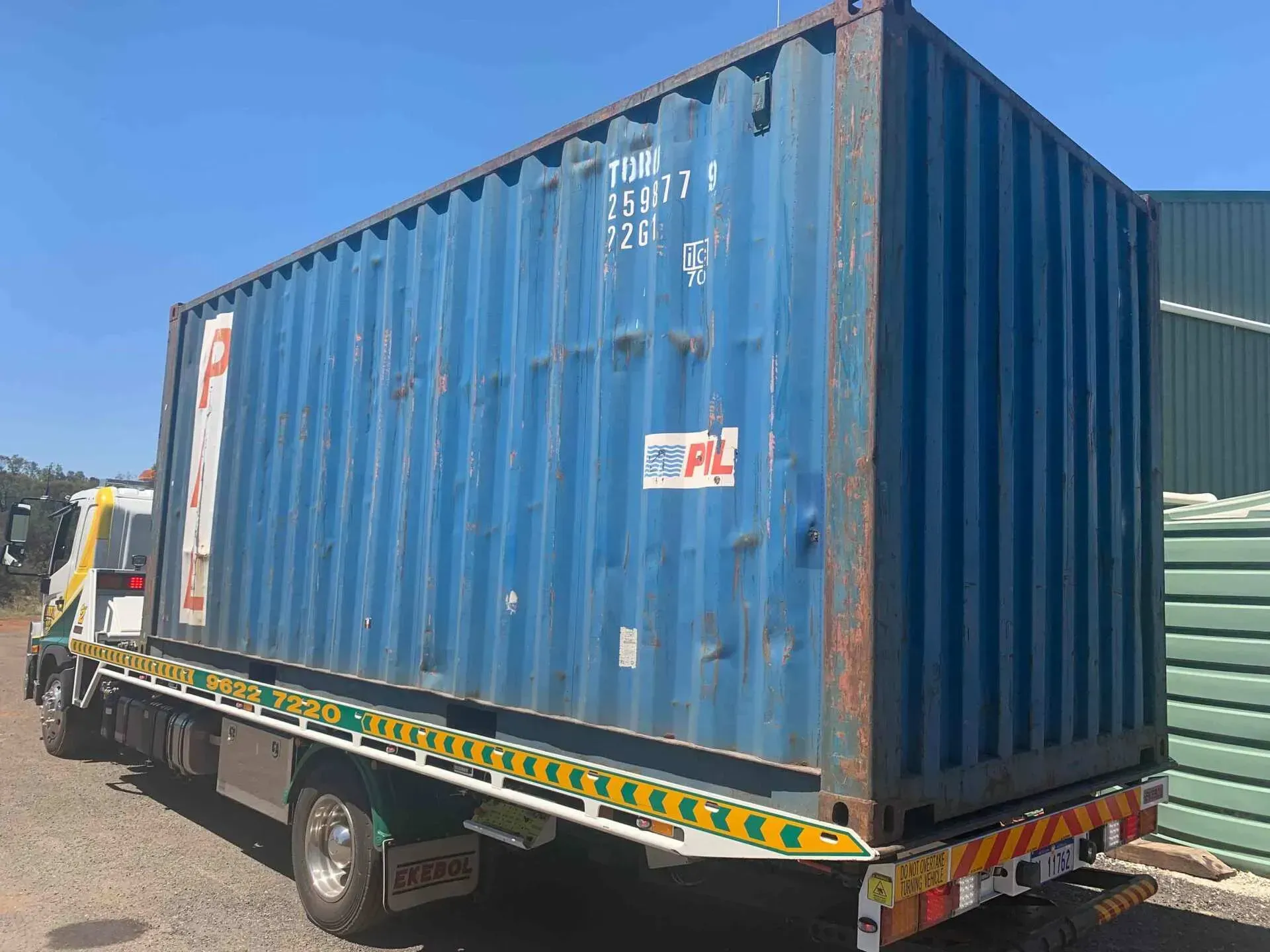 A Large Blue Container on a Truck — Northam, WA — Northam Towing