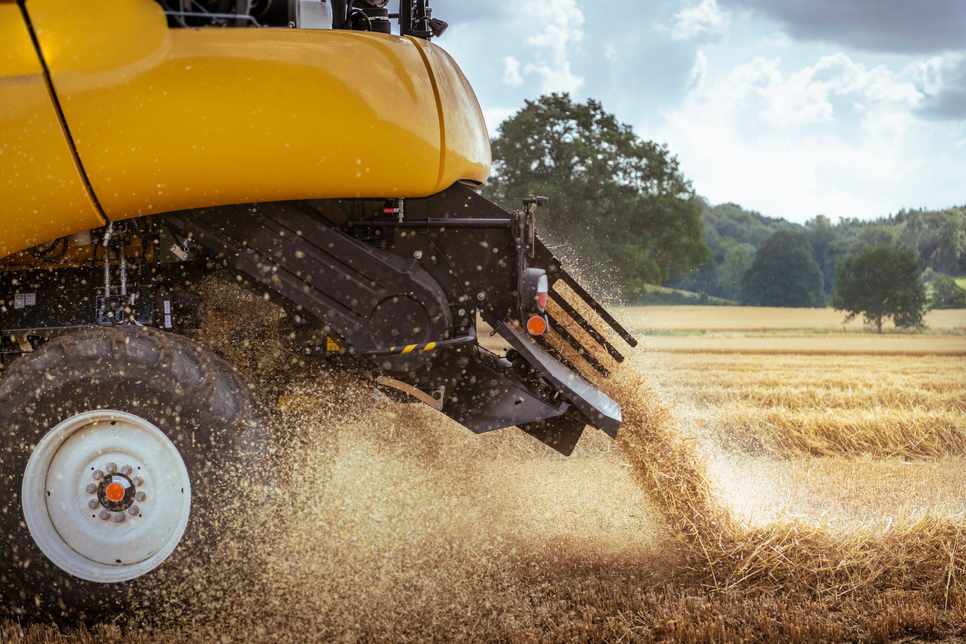 Close-up of a combine harvester in a field. Close-up of a combine harvester in a field.