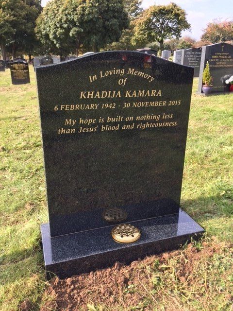 black and gold marble lawn memorial