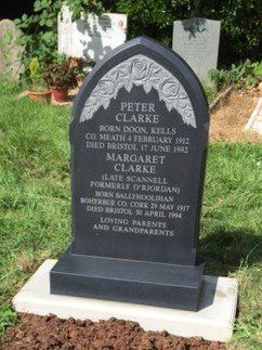 lawn memorial made by bristol&west with beautiful details at the top