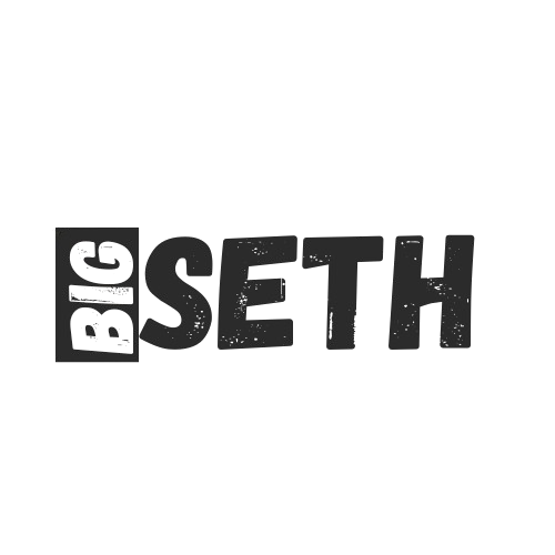 A black and white logo for a company called big seth.