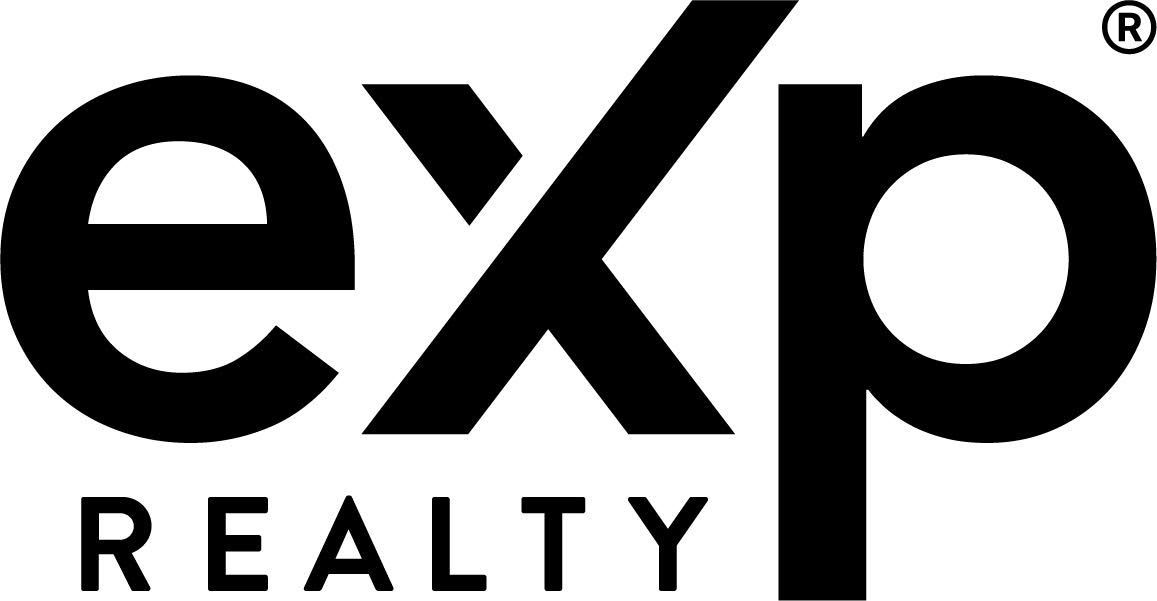 The logo for exp realty is black and white.