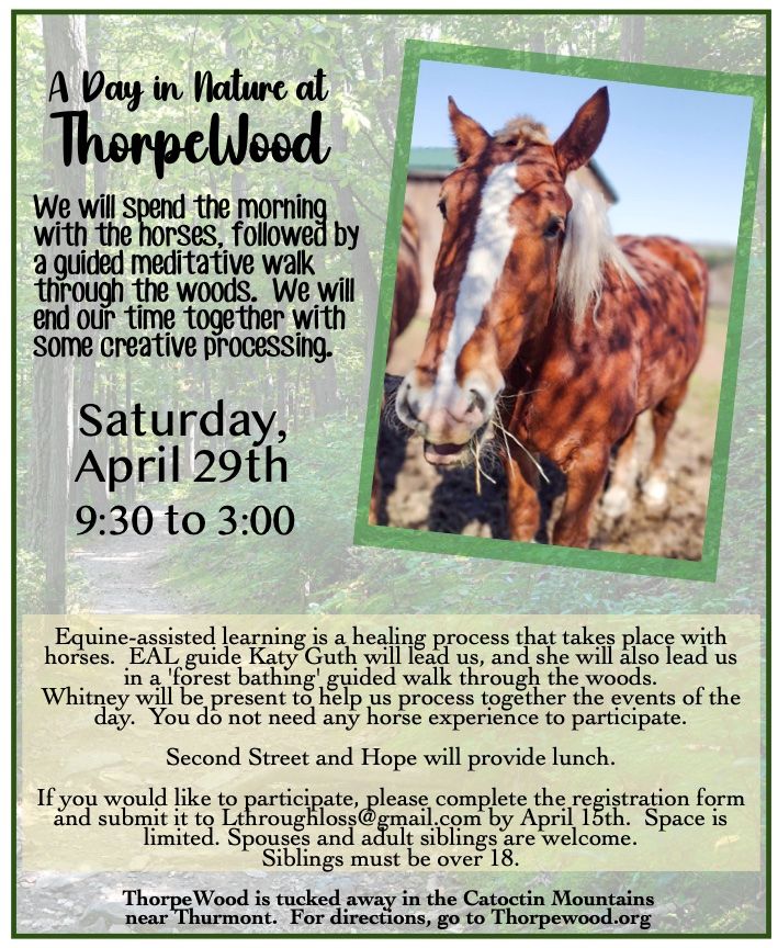 A poster for a day in nature at thorpewood