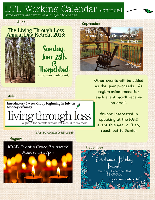 The living through loss annual day retreat is being held on june 25th