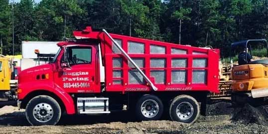 Red Truck — Gaston, SC — Huggins Paving & Sealcoating - ABC Sealcoating & Striping