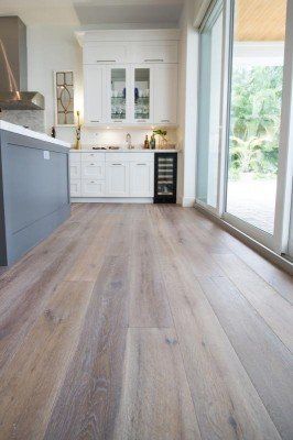 Wood Floor Oiling — Centered View Of Kitchen With Made Of Woods Floor in Naples, FL