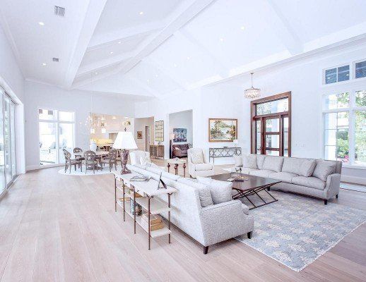 Solid Oak Flooring — Modern Design Home in Naples, FL