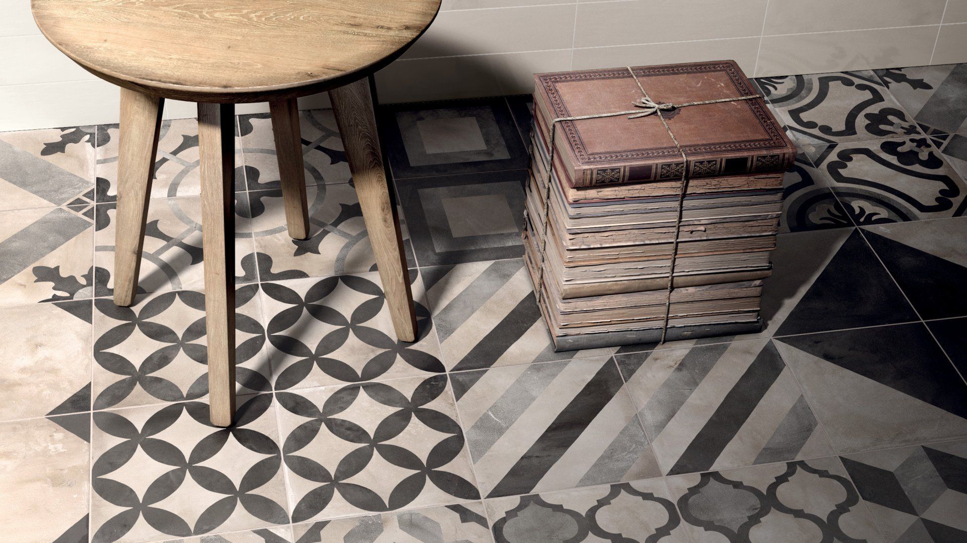 LW Flooring — Wooden Chair And A Pile Of Tile in Naples, FL