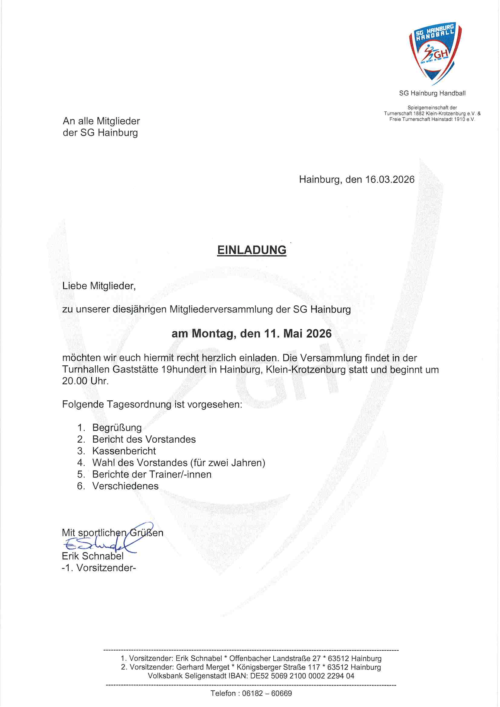 Mitgliederversammlung