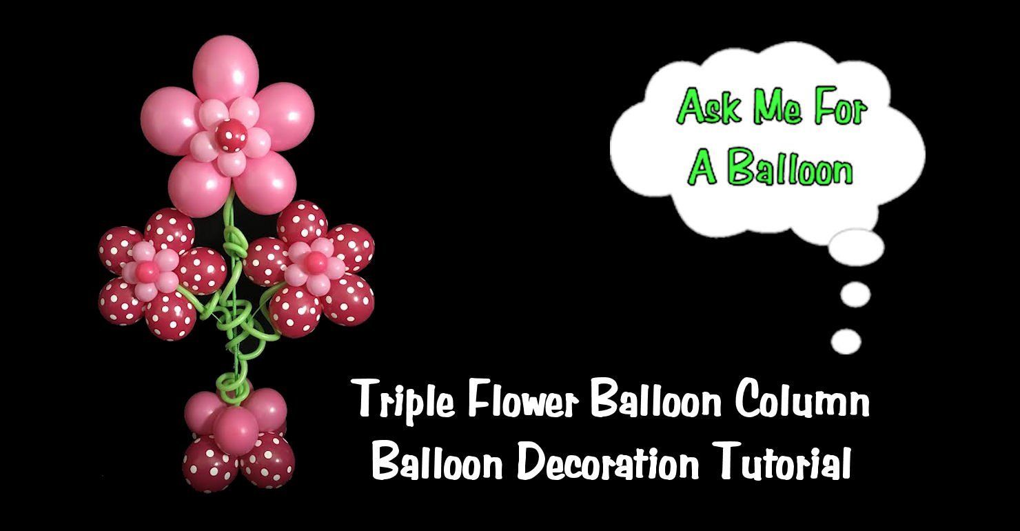 Triple Flower Balloon Column