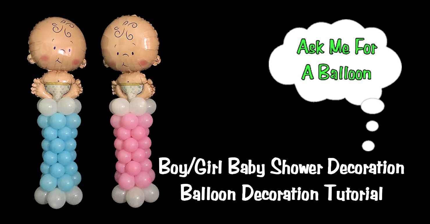 Bor or Girl Baby Shower Mini Balloon Column
