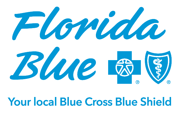 A blue cross blue shield logo with a cross and shield