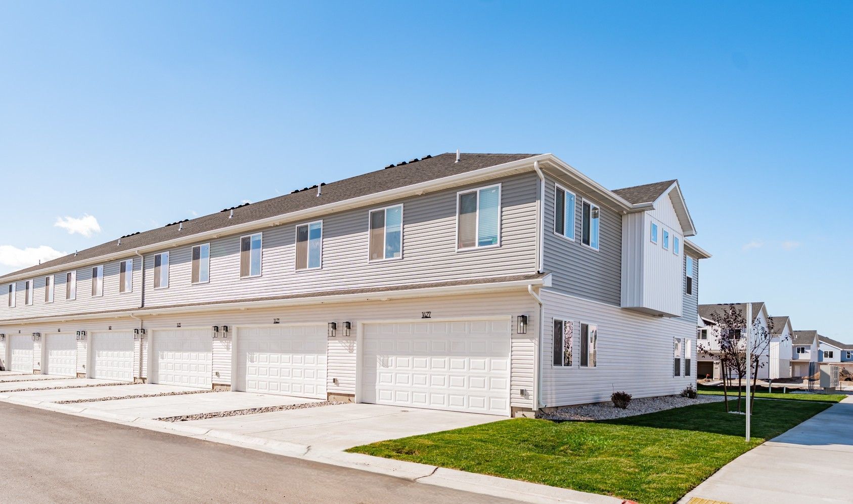 Equinox Townhomes on Lincoln garages.