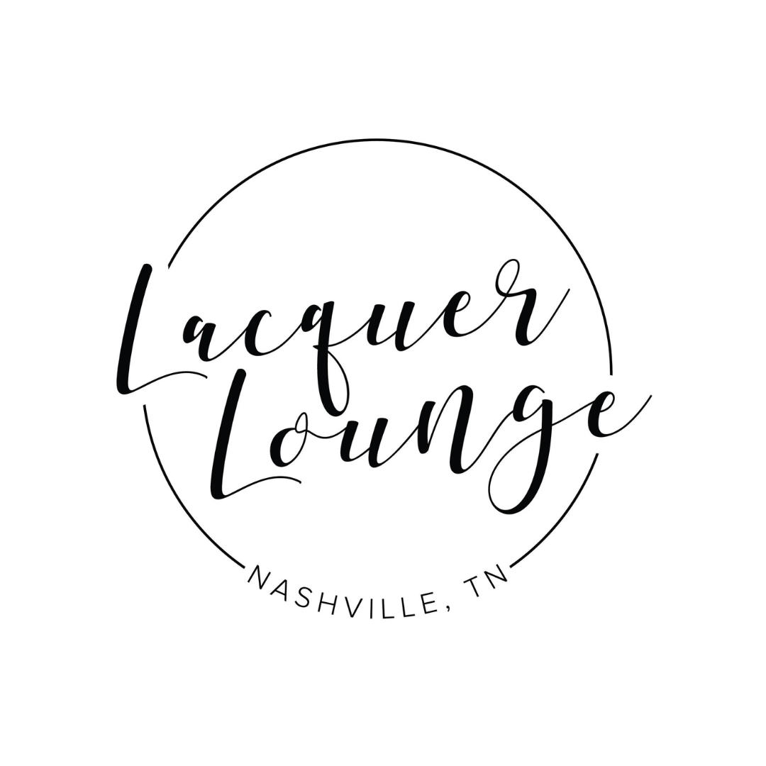 a black and white logo for lacquer lounge in nashville , tn .